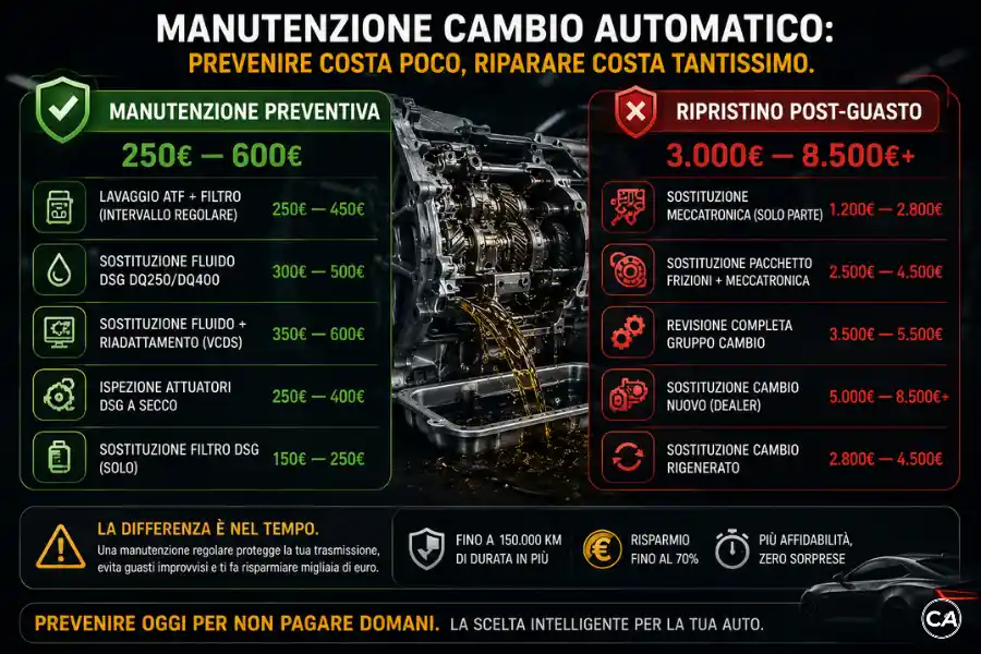 infoanagrafica costo manutenzione cambio automatico
