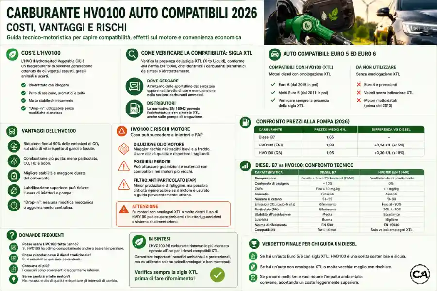 Infoanagrafica Carburante HVO100 Auto Compatibili 2026