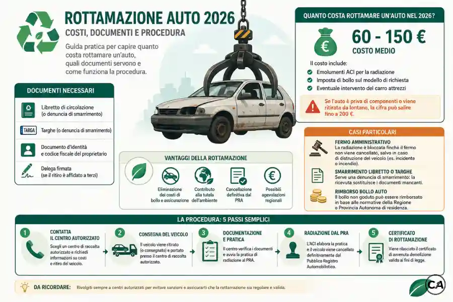 Infoanagrafica costo rottamazione auto