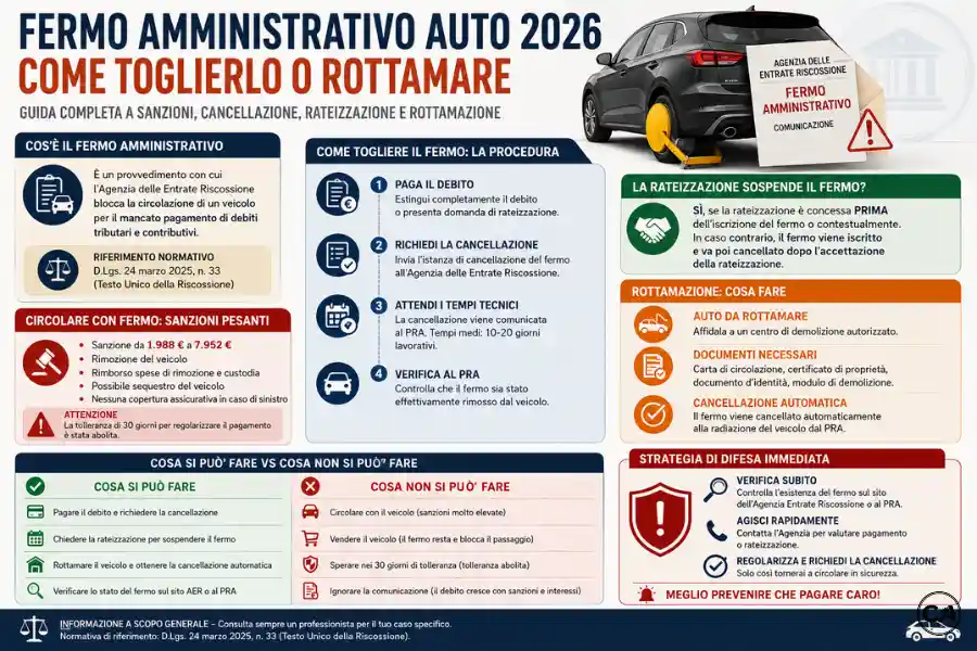 Infoanagrafica fermo amministrativo auto 2026