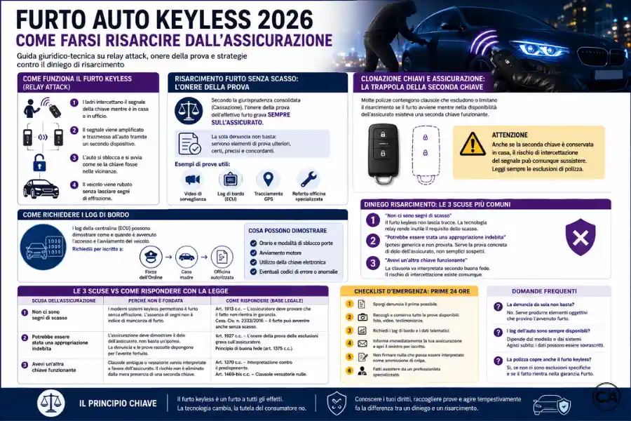 Infoanagrafica furto auto keyless 2026