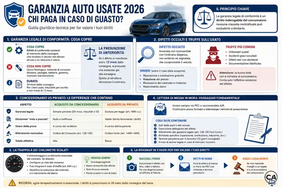 Infoanagrafica garanzia auto usate 2026