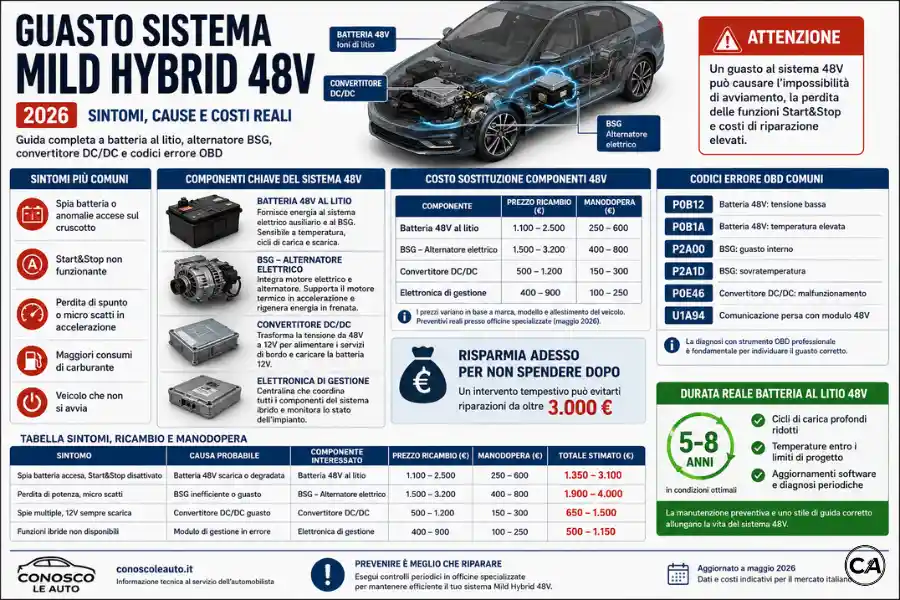 Infoanagrafica Guasto Sistema Mild Hybrid 48V 2026