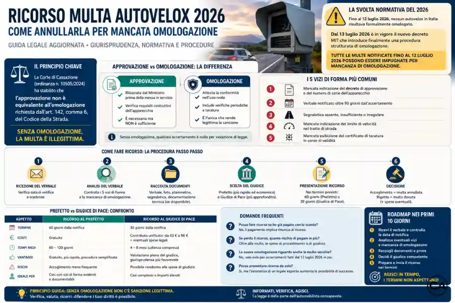 Infoanagrafica ricorso multa autovelox 2026