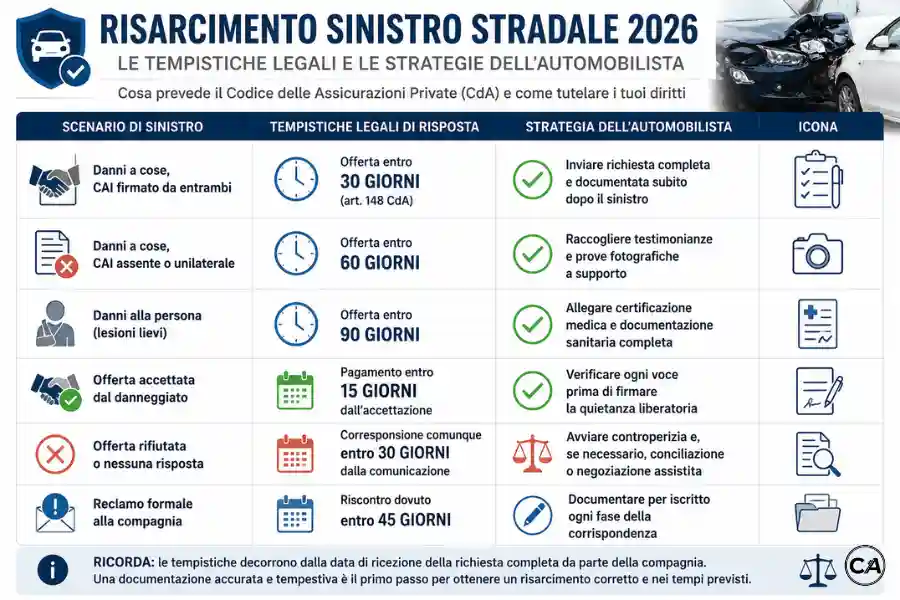 Infoanagrafica risarcimento sinistro stradale 2026