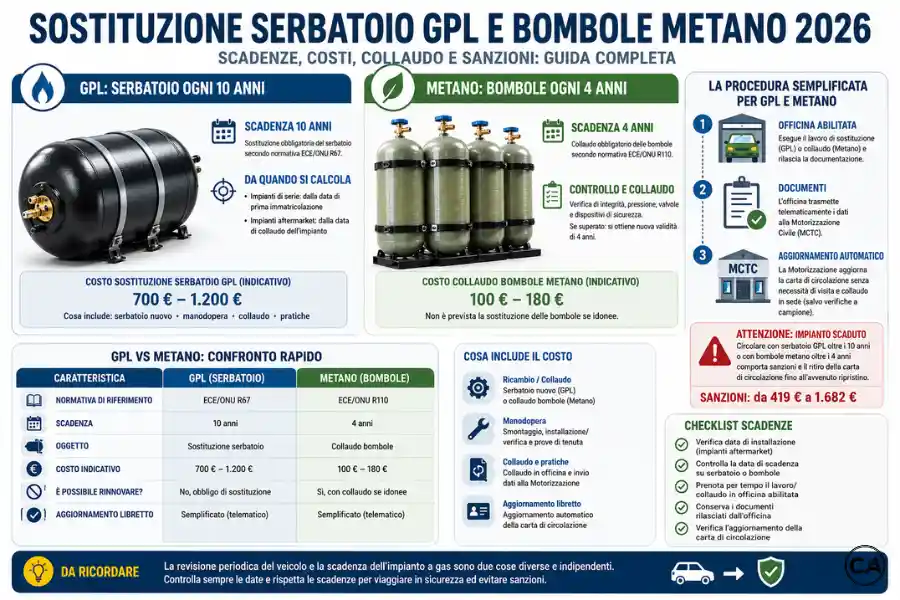 Infoanagrafica sostituzione bombole gpl metano 2026