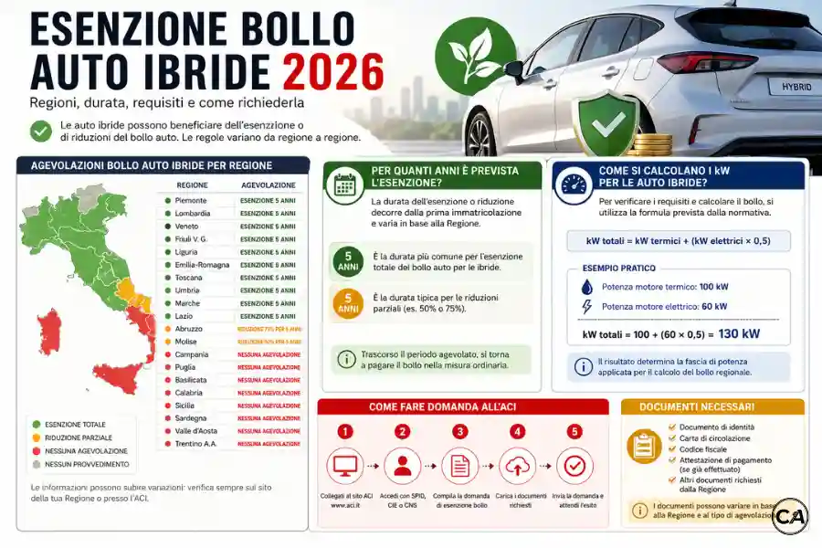 Infoanagrafica esenzione bollo auto ibride