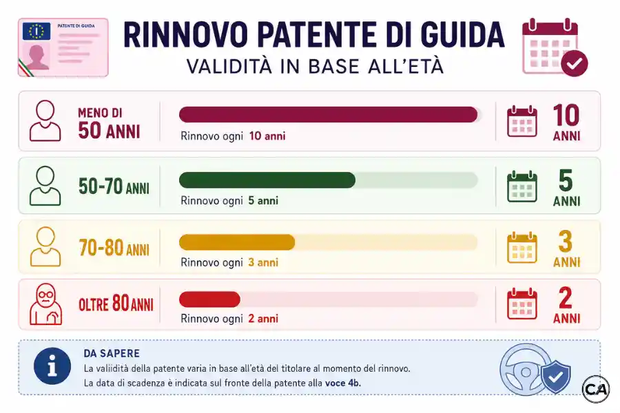 Infoanagrafica rinnovo patente costi
