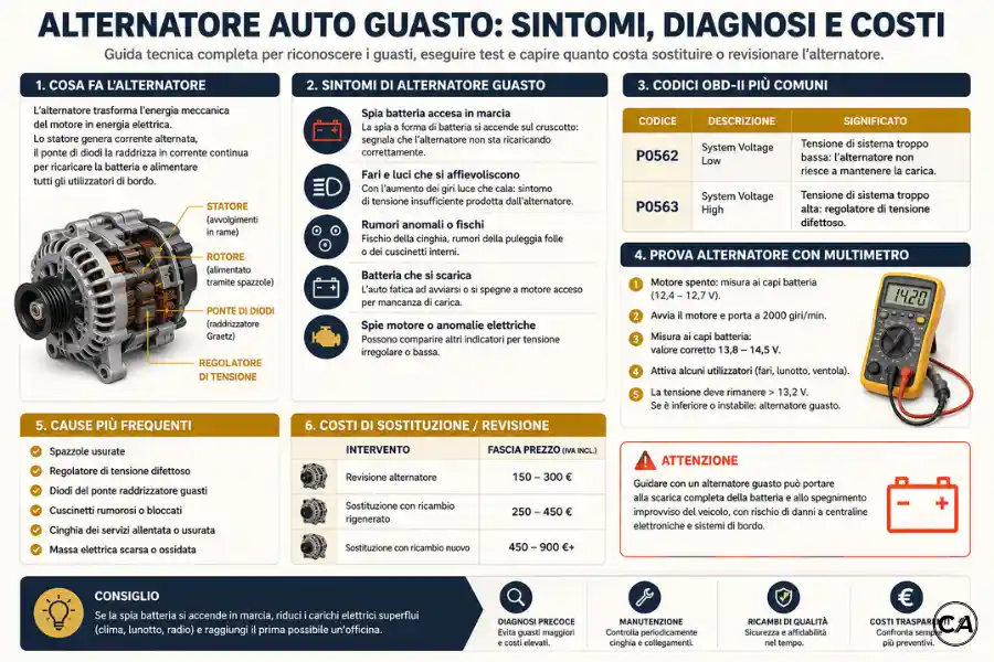 Infoanagrafica Alternatore Auto Guasto Sintomi