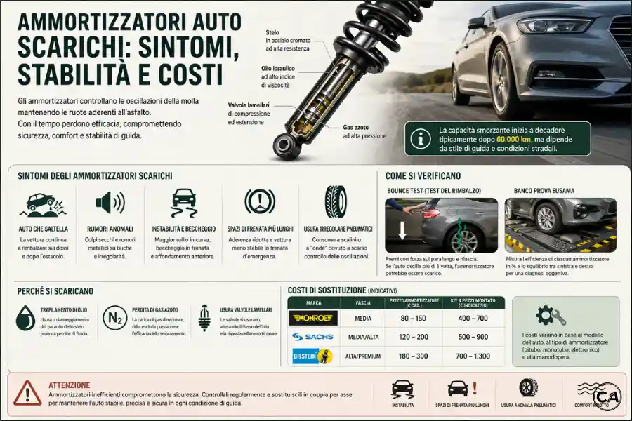 Infoanagrafica Ammortizzatori Auto Scarichi Sintomi
