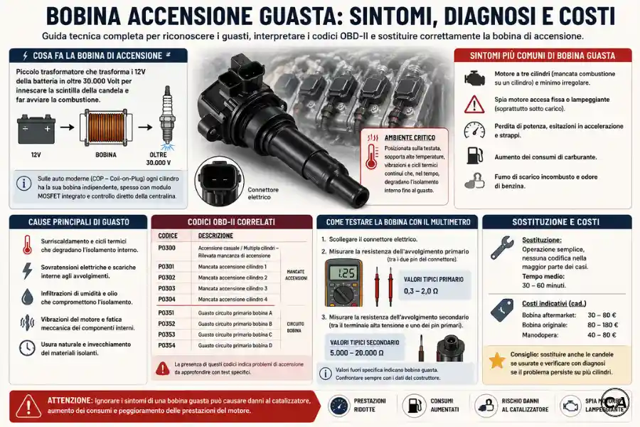Infoanagrafica Bobina Accensione Guasta Sintomi