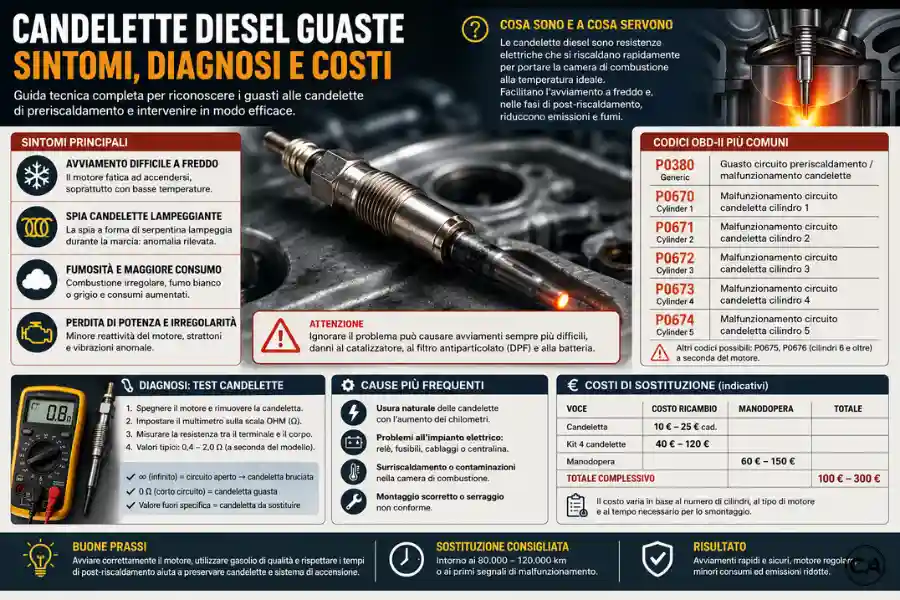 Infoanagrafica Candelette Diesel Guaste Sintomi