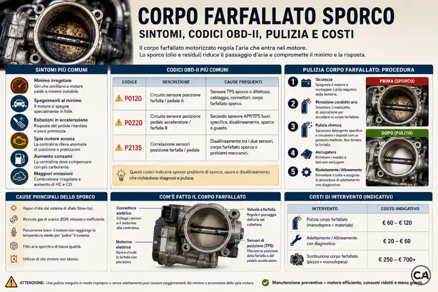Infoanagrafica corpo farfallato sporco sintomi