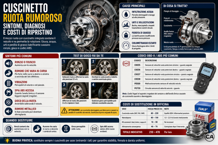 Infoanagrafica Cuscinetto Ruota Rumoroso Sintomi