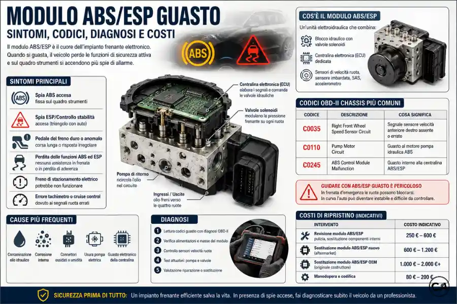 Infoanagrafica Modulo ABS Guasto Sintomi