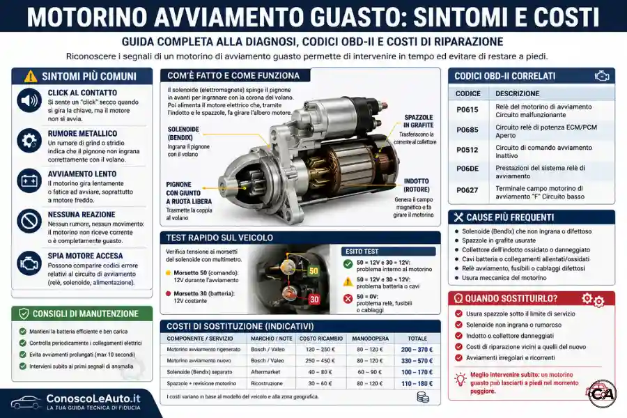 Infoanagrafica Motorino Avviamento Guasto Sintomi
