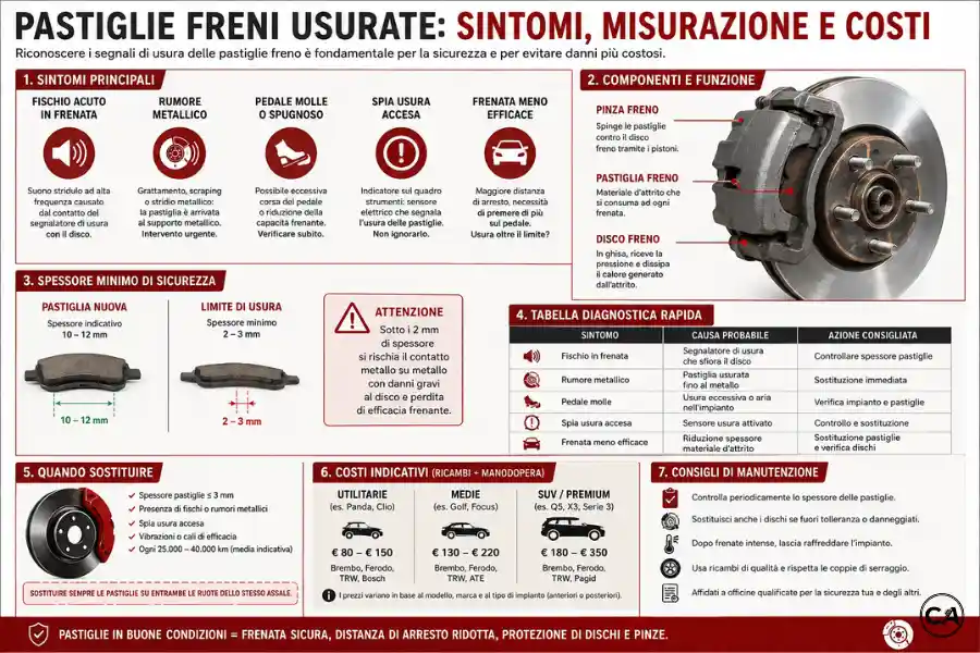 Infoanagrafica Pastiglie Freni Usurate Sintomi