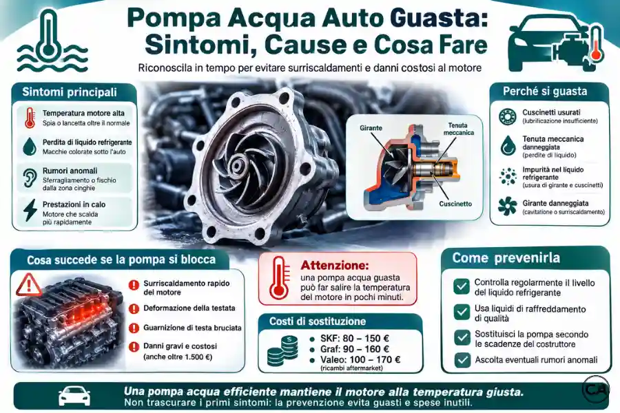 Infoanagrafica Pompa Acqua Auto Guasta Sintomi