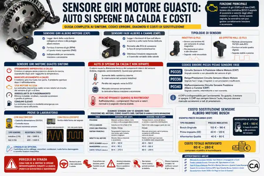 Infoanagrafica Sensore Giri Motore Guasto Sintomi