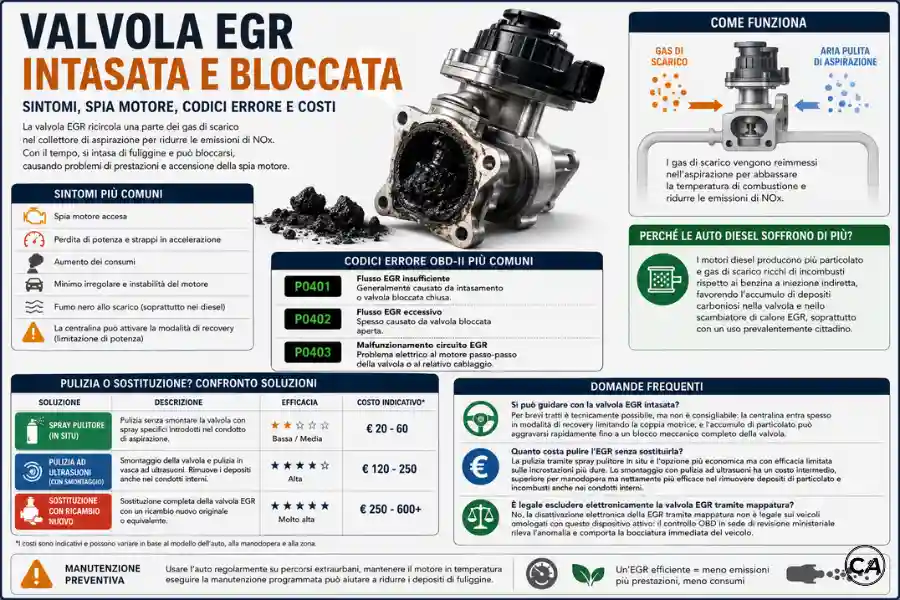 Infoanagrafica Valvola EGR Intasata Sintomi