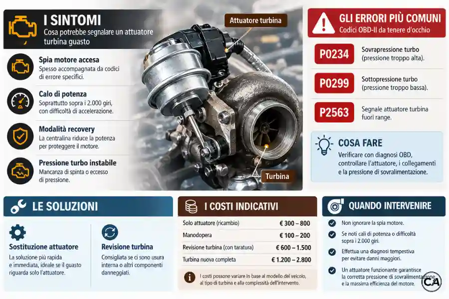 Infoanagrafica Attuatore Turbina Guasto Sintomi