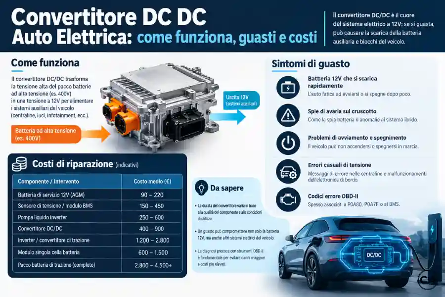 Infoanagrafica Convertitore DC DC Auto Elettrica Guasto Sintomi