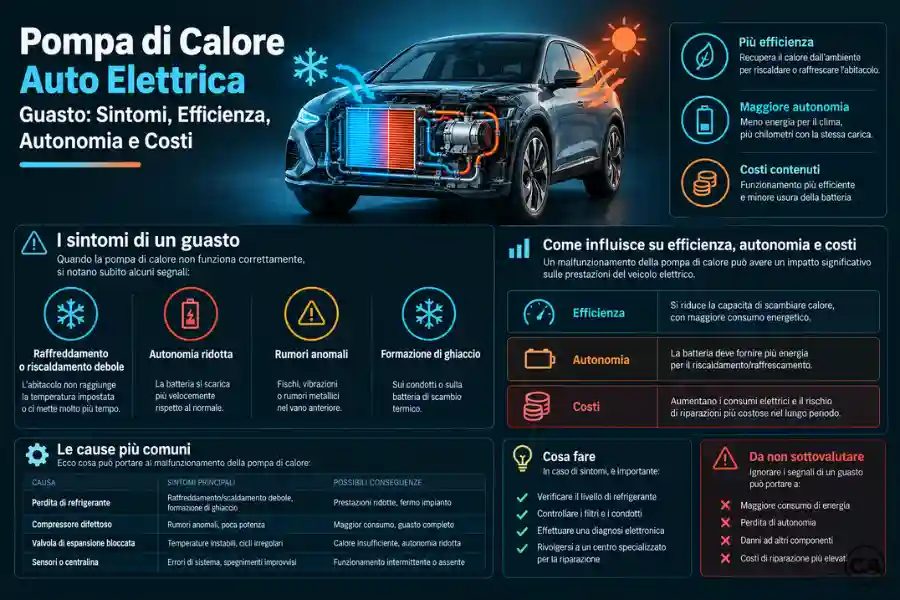 Infoanagrafica Pompa di Calore Auto Elettrica Guasto Sintomi
