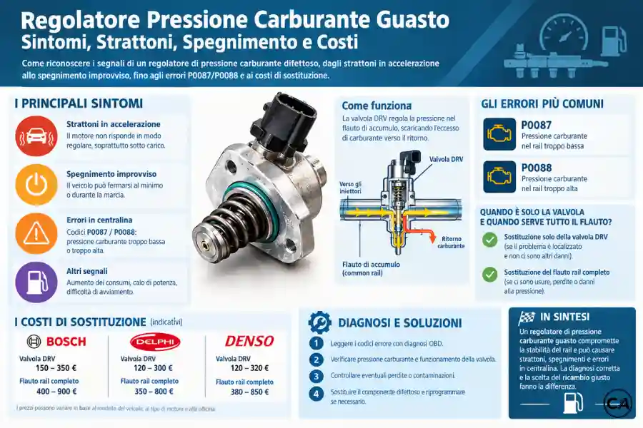 Infoanagrafica Regolatore Pressione Carburante Guasto Sintomi