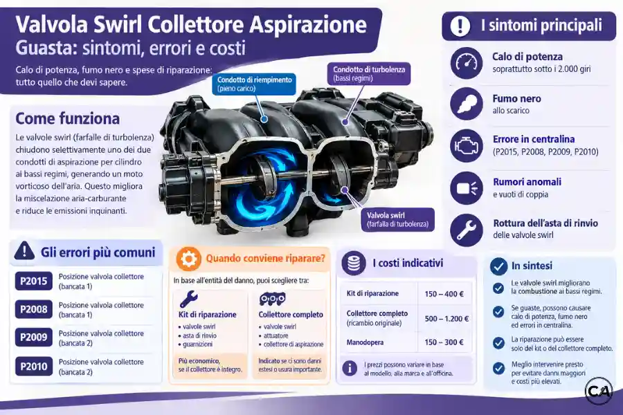 Infoanagrafica Valvola Swirl Collettore Aspirazione Guasta Sintomi